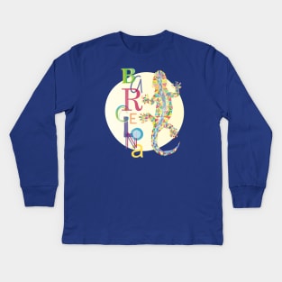 Barcelona City Lizard Kids Long Sleeve T-Shirt